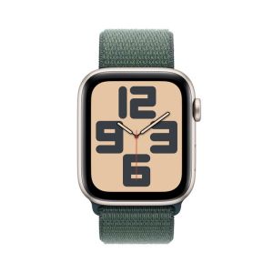 Apple Watch SE GPS 44mm Starlight Aluminium Case with Lake Green Sport Loop (MXEW3QA/A)