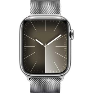 Apple Watch SeriesÂ 9 GPS + Cellular 41mm Silver Stainless Steel Case with Silver Milanese Loop