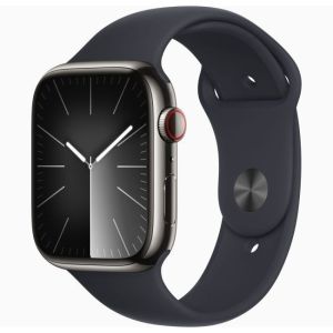 Apple Watch Series 8 45mm GPS + Cellular Stainless Steel Case with Midnight Sport Band Graphite