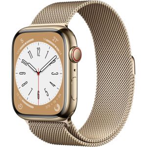 Apple Watch Series 8 41mm GPS + Cellular Stainless Steel Case with Milanese Loop Gold (MNJF3AE/A)